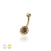316L SURGICAL STEEL SUNFLOWER NON DANGLE BELLY BUTTON NAVEL RING 